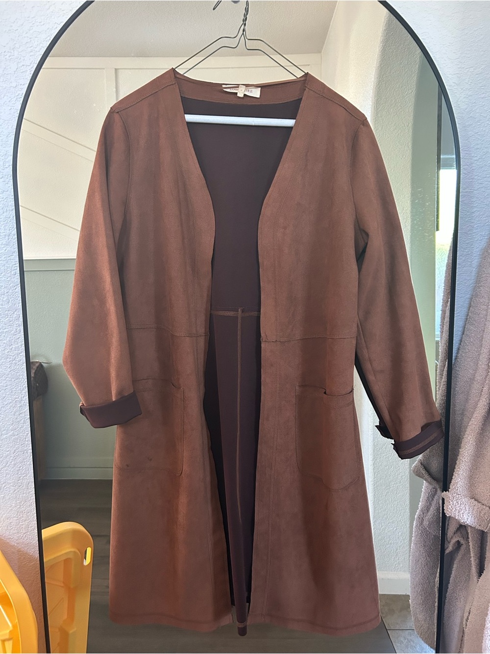 Solitaire Brown Open-Front Trench Coat